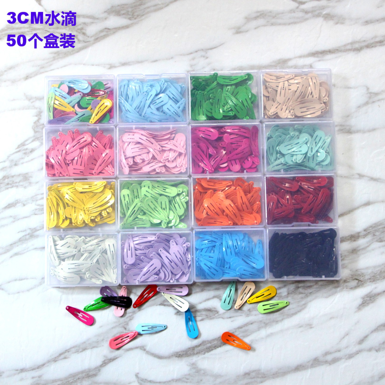 50pcs pet BB clip 3cm color dog hairpin Teddy VIP cute candy color hair accessories cat head flower