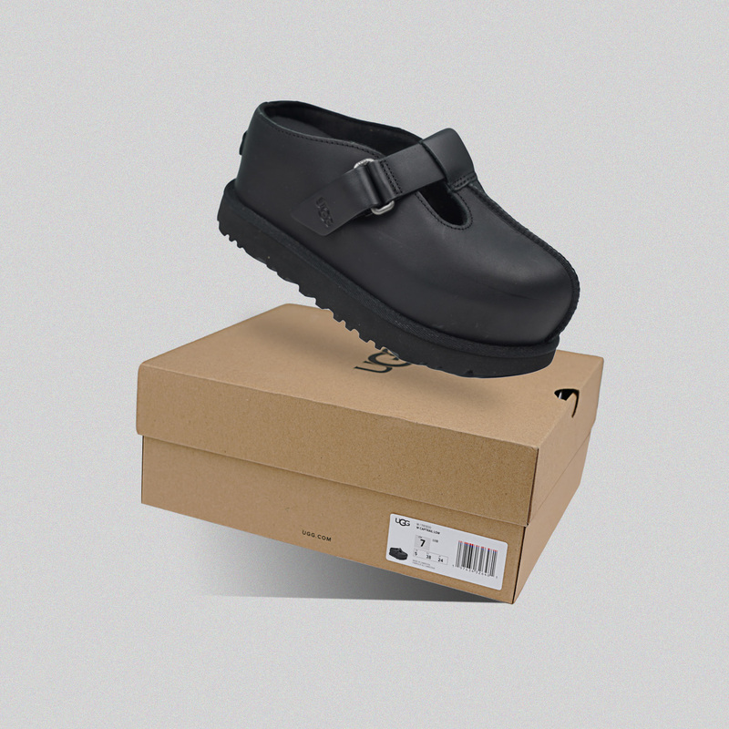 Ugg Genuine Spring Women's Fashionable and Comfortable Outdoor Casual Thick-Soled Height-Increasing Closed-Toe Slippers 1169591-Blk