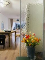 Water Cube tempered glass half wall partition screen living room entrance entrance wash basin shower room cabinet door customization