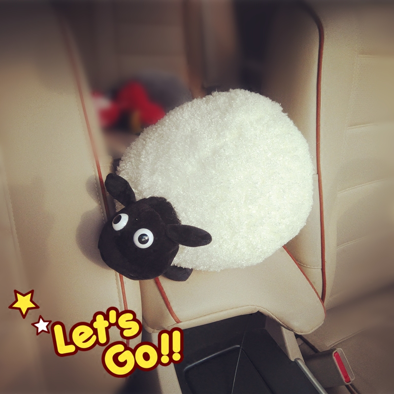 Cute white sheep car inside active bamboo charcoal bag doll deodorizing formaldehyde new car ornaments cartoon decoration supplies
