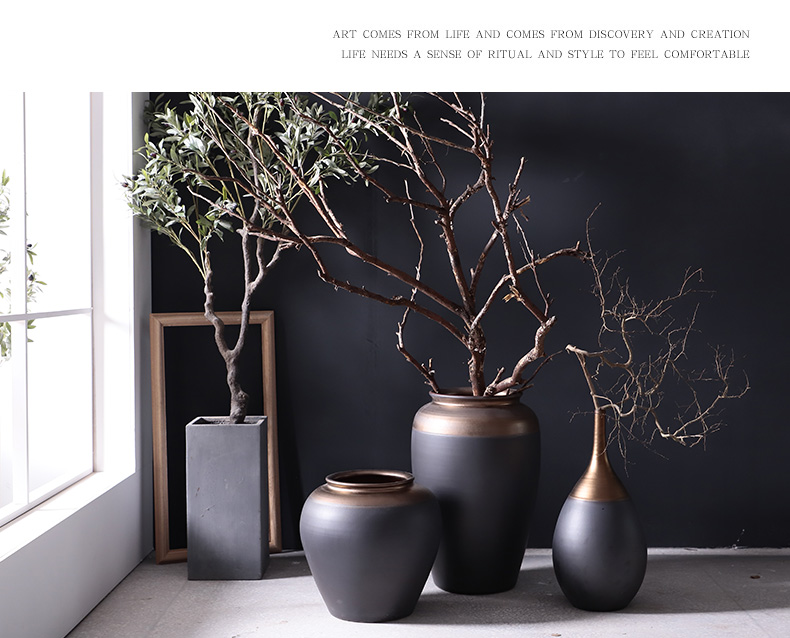 Large vases, jingdezhen ceramic I and contracted Europe type Nordic furnishing articles villa living room window flower arrangement suits for