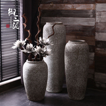 Modern simple Nordic white ceramic floor Vase ornaments living room dried flower decorative flower arrangement flower arrangement pottery pot