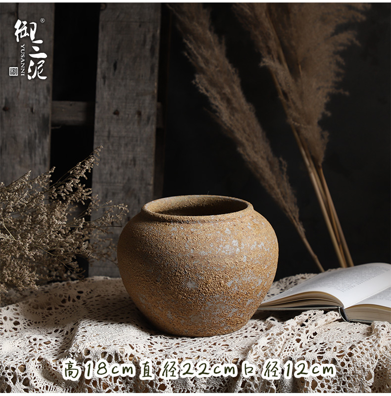 Jingdezhen checking ceramic coarse TaoHua machine dry flower vases, ceramic flower pot pottery flower arranging furnishing articles zen tea orphan works