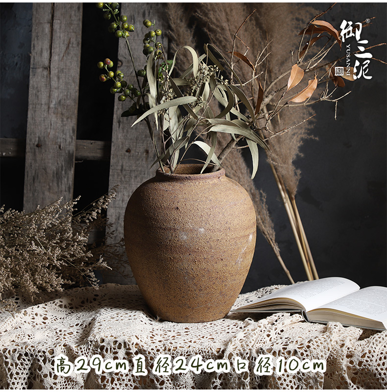 Jingdezhen checking ceramic coarse TaoHua machine dry flower vases, ceramic flower pot pottery flower arranging furnishing articles zen tea orphan works