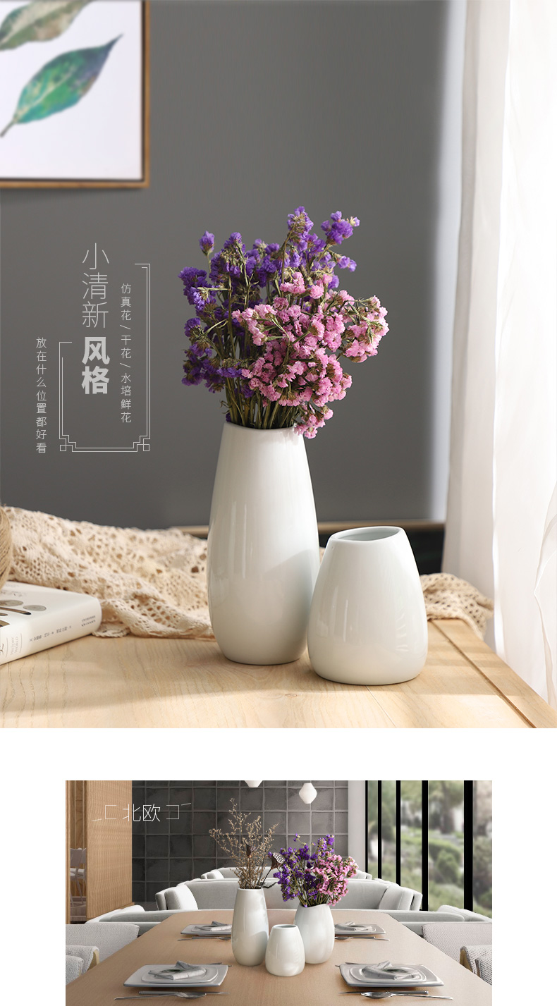 Nordic vase all over the sky star, white creative household ceramics small dry flower decoration simple flower arrangement sitting room adornment is placed