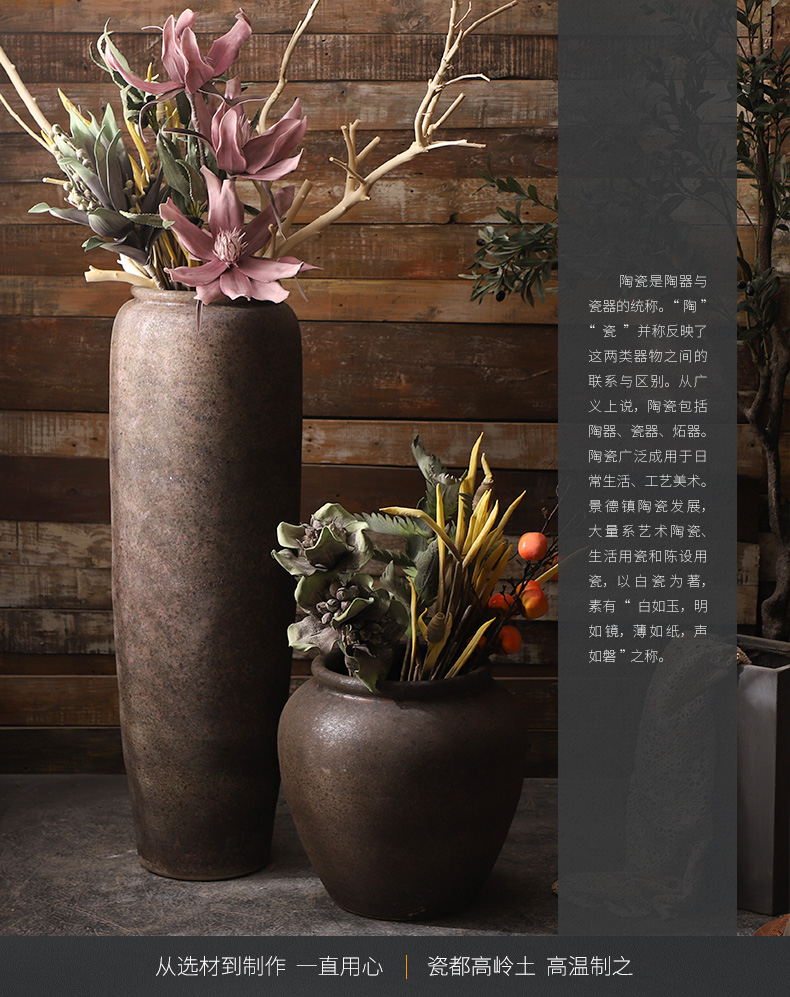 Jingdezhen ceramic large vase sitting room be born POTS big flowerpot flower arranging restoring ancient ways furnishing articles I and contracted by hand