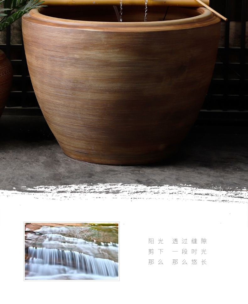 Ceramic pump with water tank water altar zen the boy running water pipe connecting the gourd shape monk
