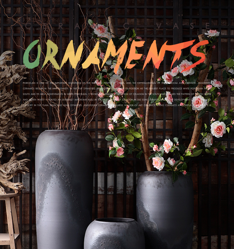 I and contracted retro POTS dry flower vases, flower arrangement sitting room adornment is placed in the courtyard garden hotel flowerpot vats