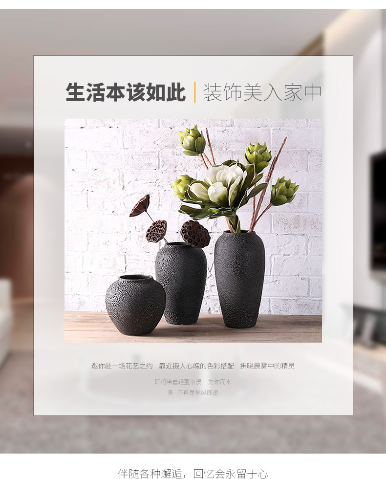 Jingdezhen ceramic vase landing Nordic I and contracted, dried flowers, flower arrangement sitting room adornment is placed to restore ancient ways pottery basin