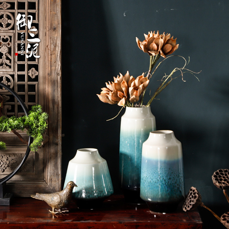 Home furnishing articles modern dry flower flower exchanger with the ceramics European contracted sitting room decorative furnishing articles Nordic vase arranging flowers
