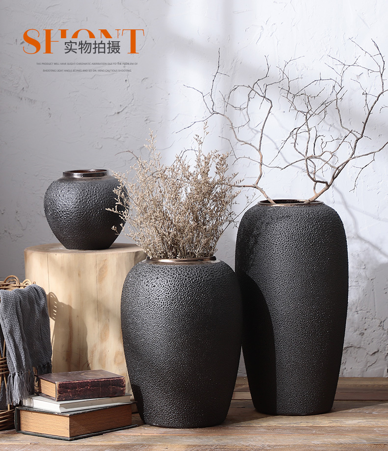 Nordic I and contracted, ceramic vases, dried flower decoration furnishing articles sitting room coarse some ceramic pot retro hydroponic flower arranging flowers