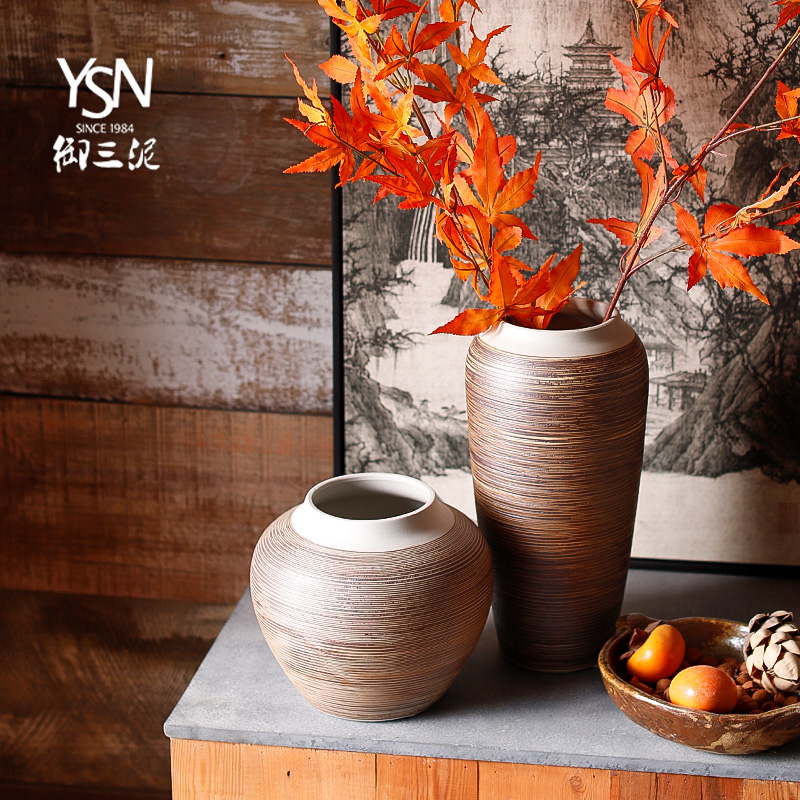 Royal mesa of three new Chinese style restoring ancient ways is contracted and I ceramic mud dry coarse some ceramic pot vase decoration furnishing articles sitting room
