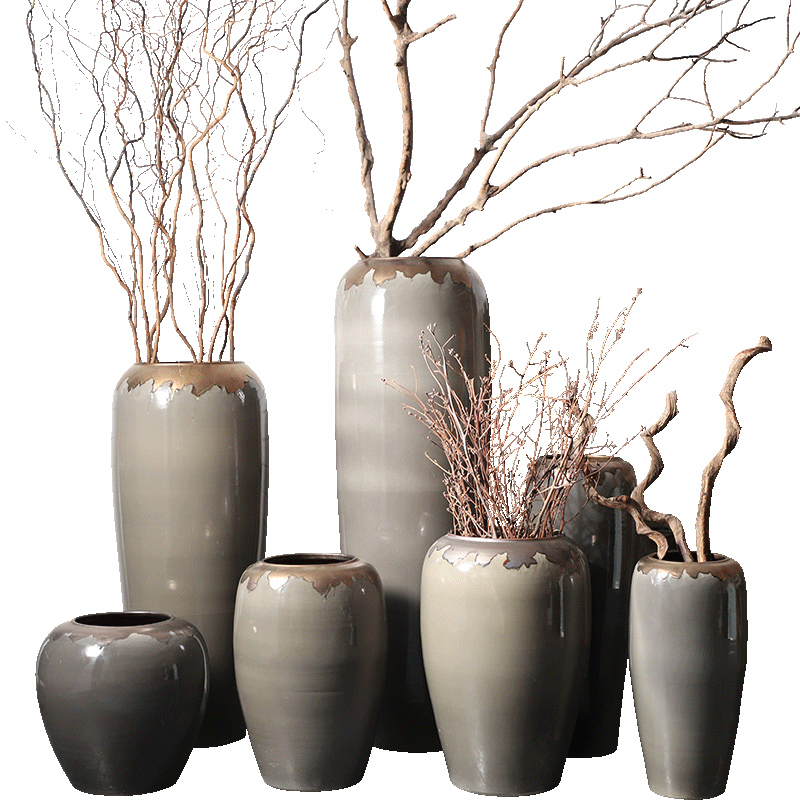 I and contracted large vase furnishing articles sitting room flower arranging jingdezhen ceramic POTS landing European - style villa decoration in gold