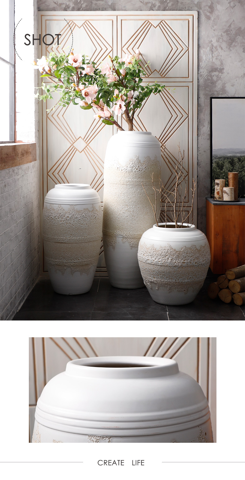 Jingdezhen modern large vases, ceramic contracted sitting room place the courtyard garden decoration super big white sands