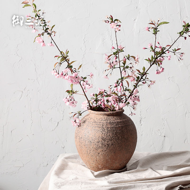 Manual coarse TaoHua device do old POTS of jingdezhen ceramic dry flower vase hand made Japanese teahouse zen flowerpot