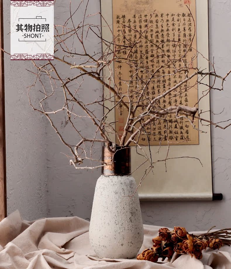 Dried flower adornment furnishing articles coarse light some ceramic pot flower arranging flower implement restoring ancient ways is the key-2 luxury of I and contracted ceramic vases, snow black copper