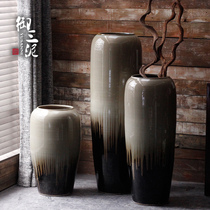 Modern minimalist ceramic floor-to-ceiling flower flower garden villa window flower arrangement Jingdezhen large flowerpot