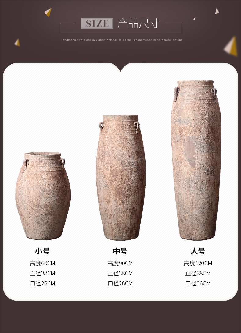 Literary coarse pottery Mediterranean French southeast wind restoring ancient ways, vases, pottery furnishing articles large flower implement flowerpot ornaments