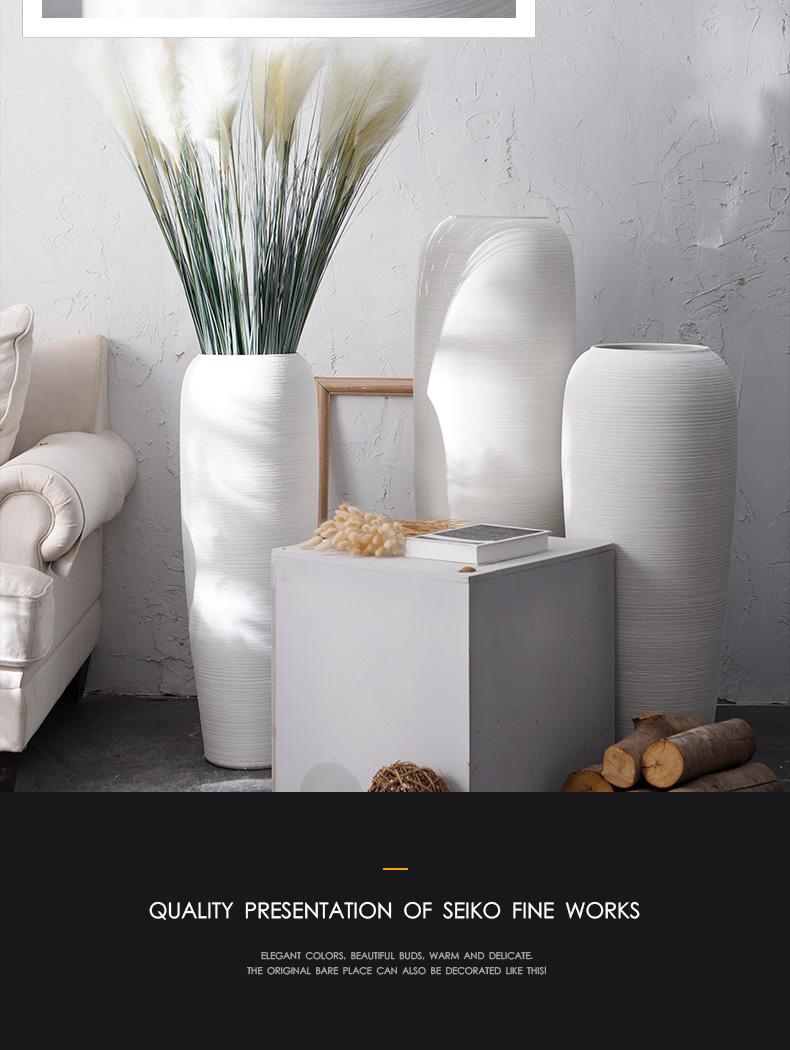 Be born pottery decorative furnishing articles I and contracted jingdezhen ceramic vase Nordic white flower arranging dried flowers, the sitting room