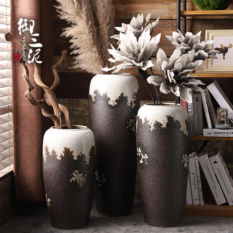Ceramic vase landing sitting room flower arranging furnishing articles I and contracted Europe type restoring ancient ways fake flower receptacle household size flowerpot