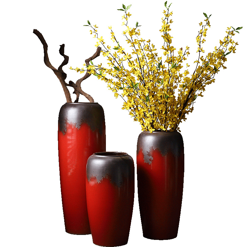 Jingdezhen European ceramic vase landing big red dried flower vase sitting room of I and contracted style flower arranging furnishing articles