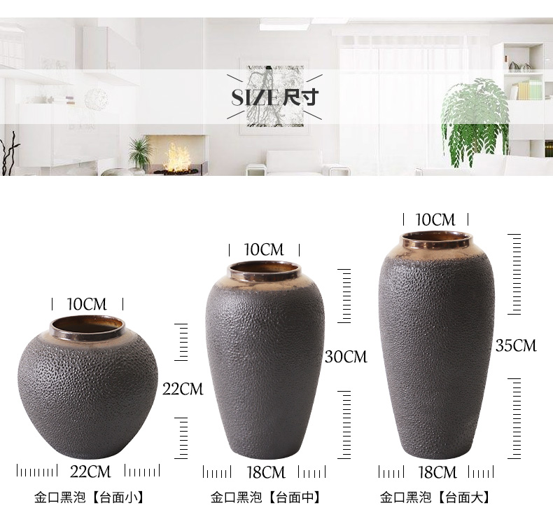 Nordic I and contracted, ceramic vases, dried flower decoration furnishing articles sitting room coarse some ceramic pot retro hydroponic flower arranging flowers