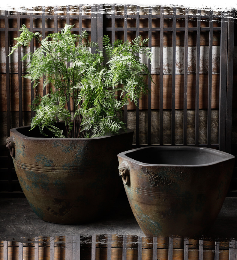 Jingdezhen ceramic goldfish bowl zen furnishing articles in plutus courtyard hexagonal tank water feng shui cornucopia pool