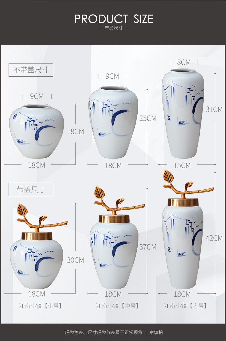 Jingdezhen ceramic dry flower vases, flower arrangement sitting room place, a new Chinese style is I and contracted table decorations household