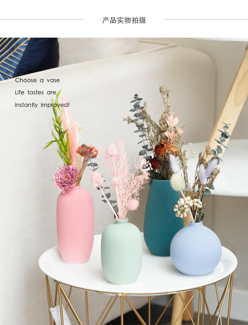 Modern small pure and fresh and creative home decoration dry vase Nordic furnishing articles, ikebana ceramic floret bottle contracted sitting room