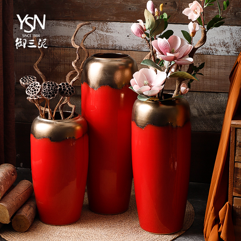 Ceramic vases, flower arrangement sitting room place modern dry flower of Chinese style restoring ancient ways is festival big be born jingdezhen porcelain flowerpot