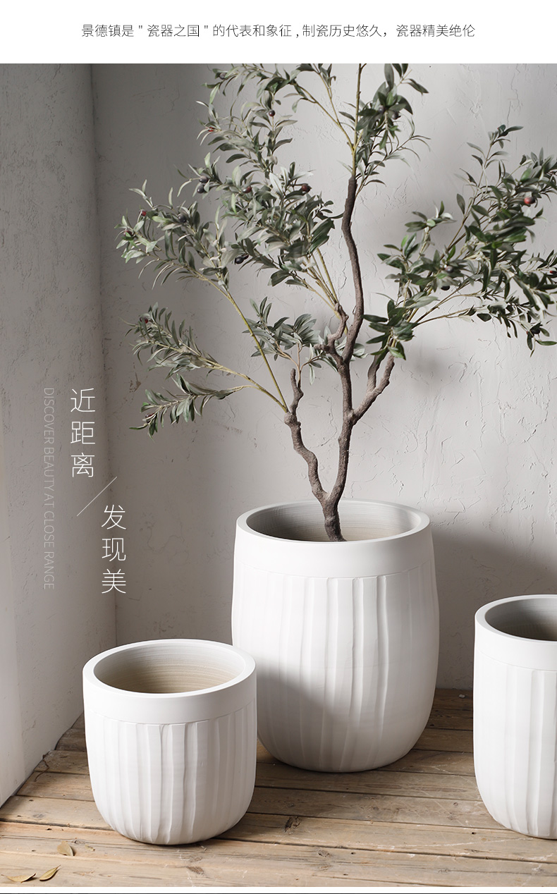 Royal three mud courtyard green plant breeding basin of I and contracted wind ceramic decoration, fleshy Nordic flowerpot vase fall to the ground