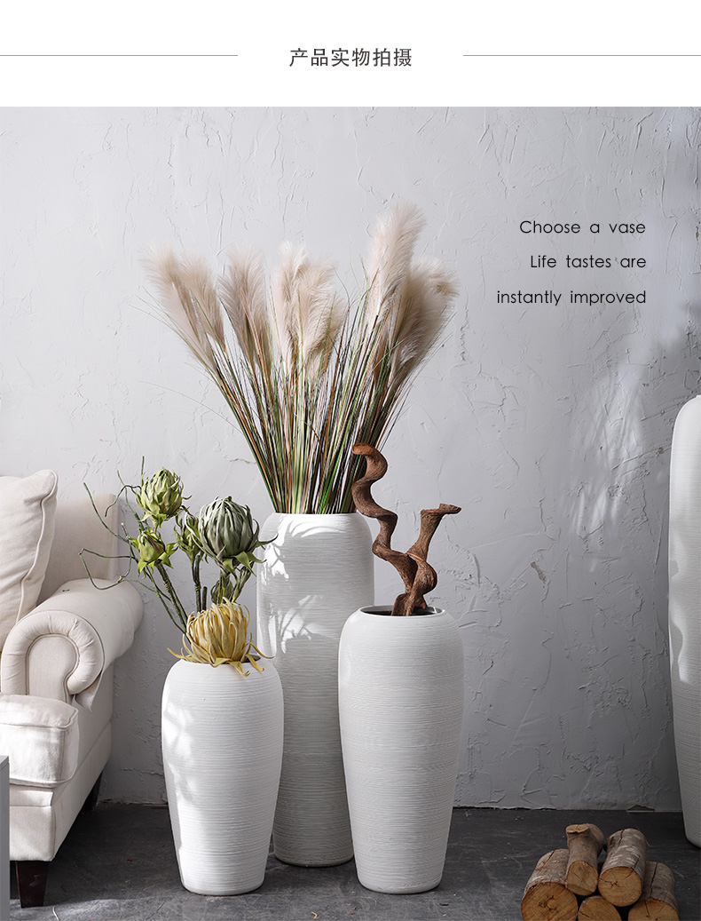 Be born pottery decorative furnishing articles I and contracted jingdezhen ceramic vase Nordic white flower arranging dried flowers, the sitting room