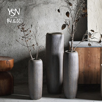 New Jingdezhen ornaments Nordic creative home simple modern floor-standing ceramic vase flower arrangement ornaments dried flowers