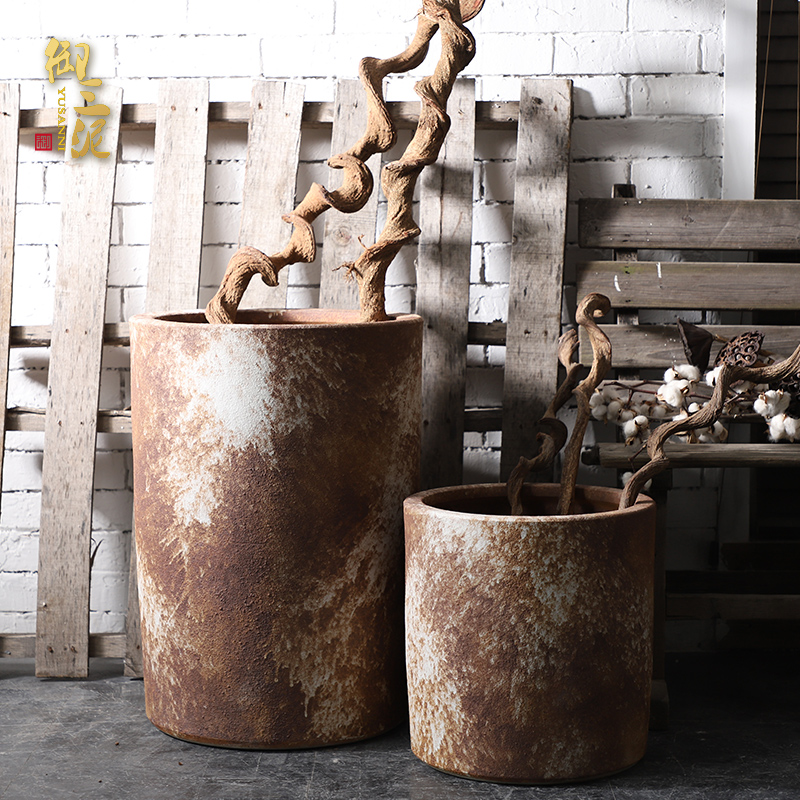 Large vase courtyard ceramic VAT landing tank flowerpot tank yard villa coarse pottery jars to restore ancient ways