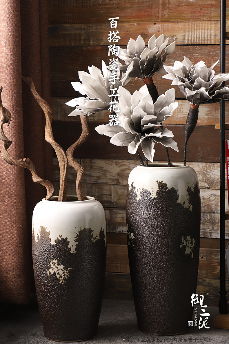 Ceramic vase landing sitting room flower arranging furnishing articles I and contracted Europe type restoring ancient ways fake flower receptacle household size flowerpot