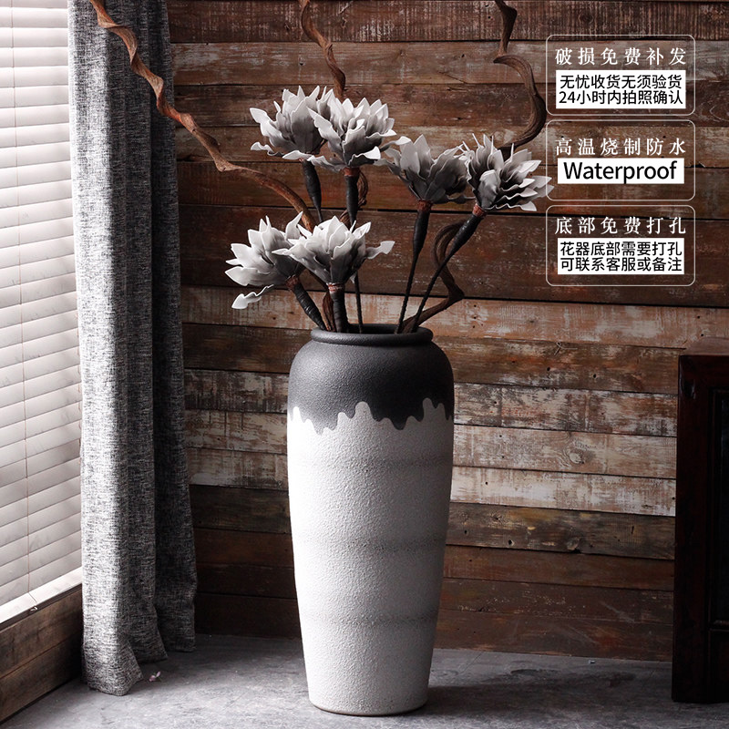 Jingdezhen contracted and I ceramic vases, flower arranging is landing furnishing articles furnishing articles dried flowers to decorate the Nordic creative home