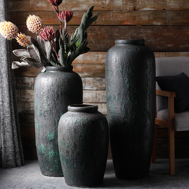 Jingdezhen manual coarse pottery custom of large vases, restoring ancient ways is I and contracted clay yard villa clubhouse sitting room