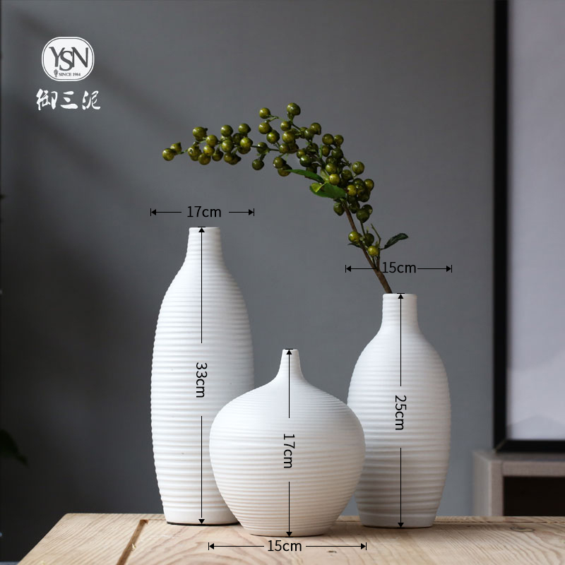 Coarse pottery white porcelain dried flower vase contracted and I the white flower arrangement home sitting room adornment ceramics furnishing articles