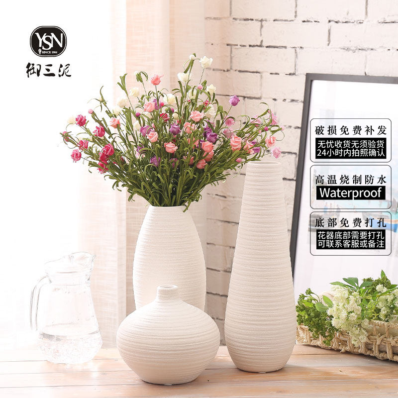 American white dry ceramic vases, small pure and fresh and contracted and I white flower arranging home sitting room ceramic furnishing articles