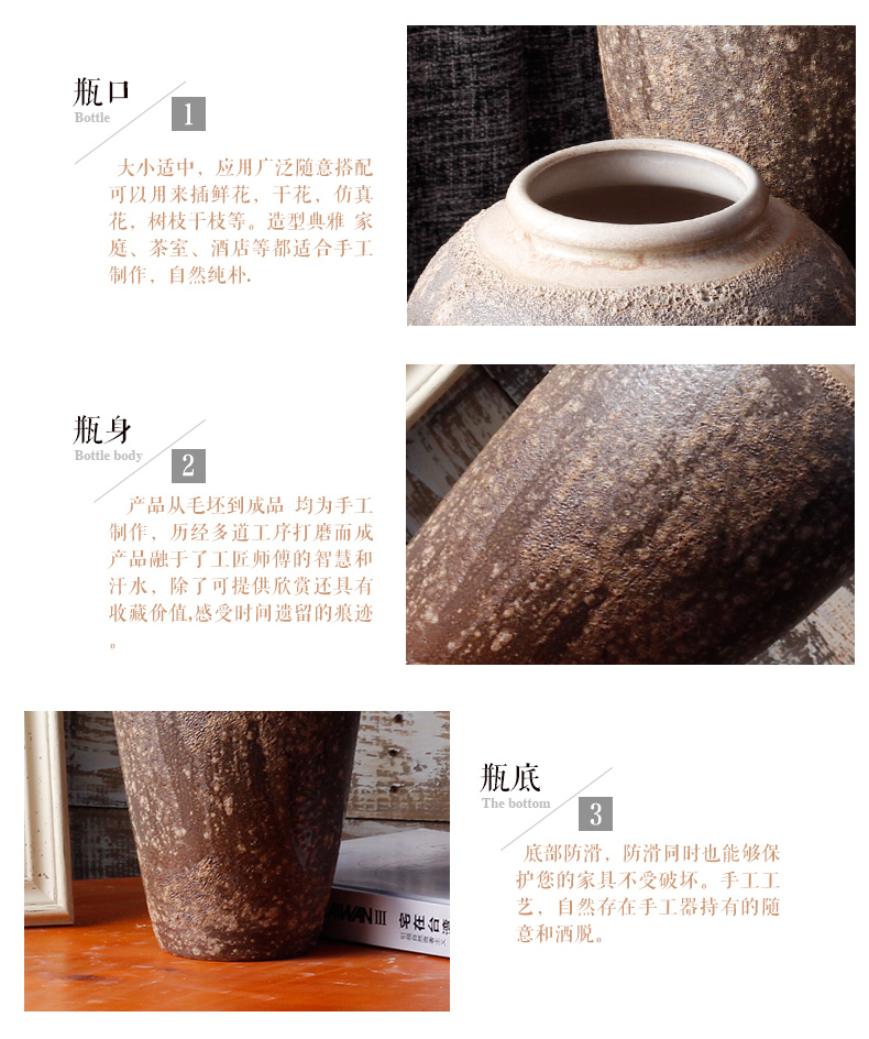 Coarse clay some ceramic jingdezhen porcelain table dry flower vase manual simulation flower, flower implement restoring ancient ways furnishing articles furnishing articles decoration