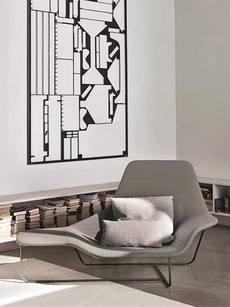 Light luxury simple designer recliner fiberglass creative sofa lounge chair model room study office reception chair