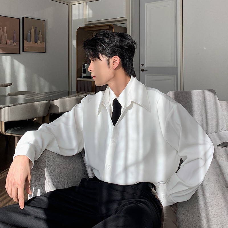 Hualun Xu Ziwei's Same Style Autumn Two-Piece Patchwork Shirt Men's Long-Sleeve Casual Top Korean Style Shirt for Men