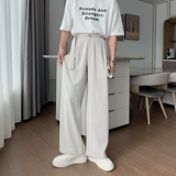 Летние шелковые тонкие штаны для отдыха, свободный прямой крой