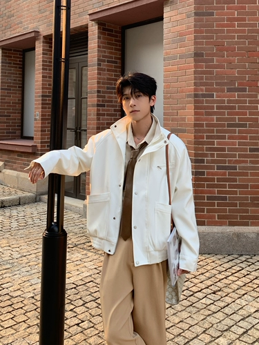 Hualun осенне-зимнее пальто для мальчиков с воротником-стойкой на молнии, спортивная куртка мужская в корейском стиле универсальная теплая верхняя одежда