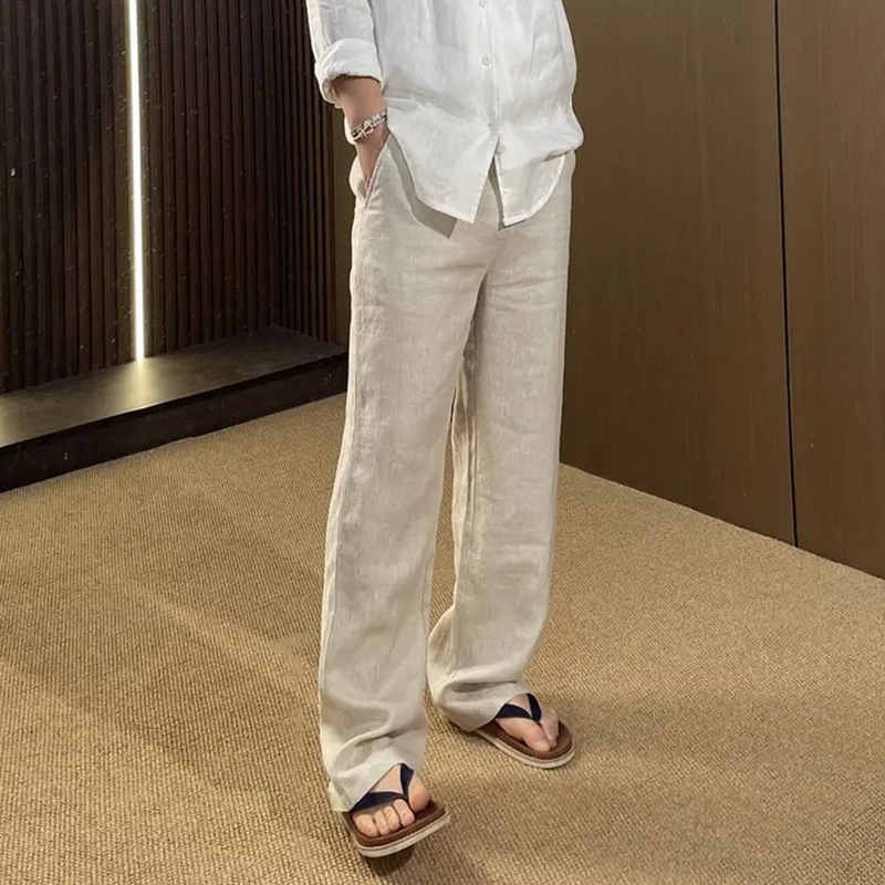 Summer New Men's Old Money Style Casual Pants, Linen Luxury Elegant Style, Cool, Breathable, Soft and Relaxed Long Pants
