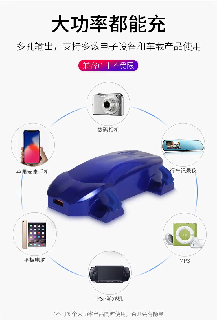 Sạc không dây cho xe hơi đa chức năng sạc nhanh loại một cho hai chuyển đổi thuốc lá bật lửa USB khung xe - Phụ kiện điện thoại trong ô tô sạc nhanh redmi note 8