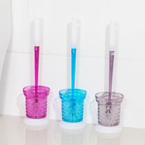 Colorful crystal toilet brush set toilet brush base toilet cleaning brush no dead corner creative decontamination brush