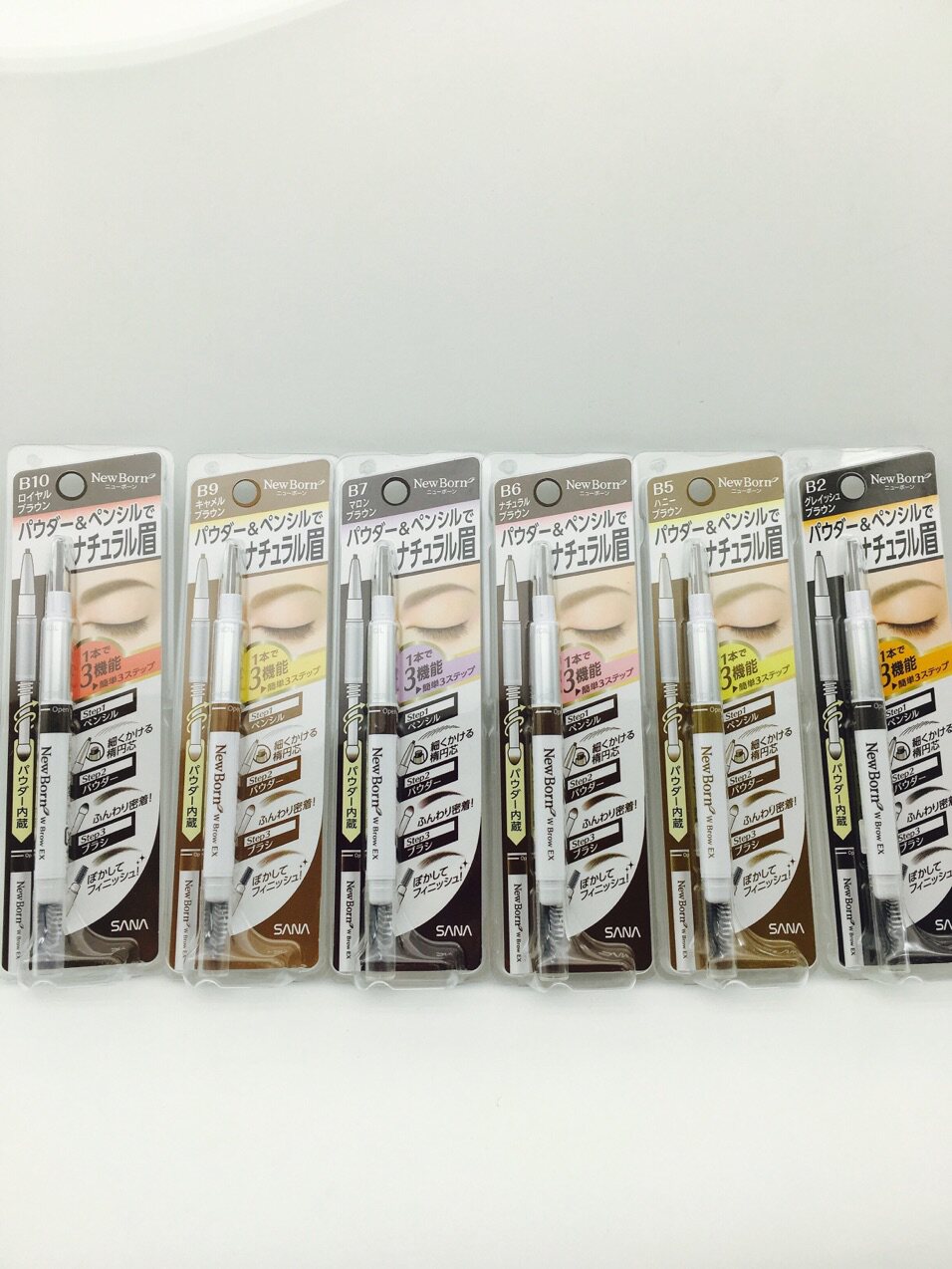 Japan homegrown SANA three-in-one brow brow brow brush with triple use double head