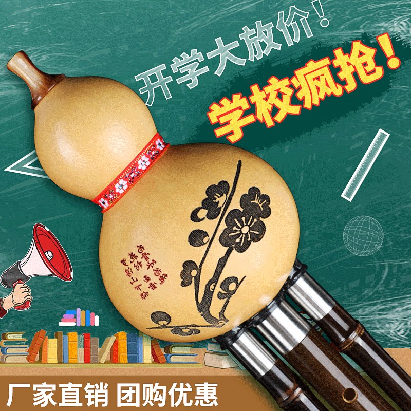 Cucurbit Musical Instrument Beginners Professional Playing Exam Grade Purple Bamboo Cucurbituria C Cut B-tone Elementary School Students Adult General-Taobao