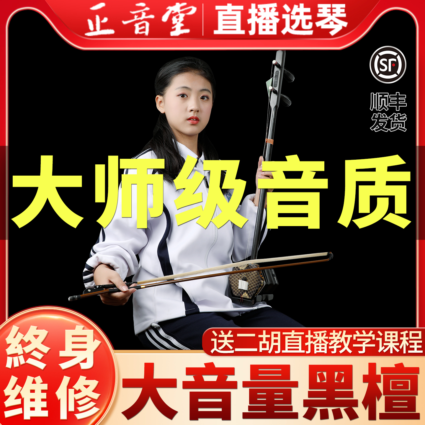 Zhengyintang二胡楽器大人のプロの演奏黒檀二胡初心者グレード試験胡琴工場直販